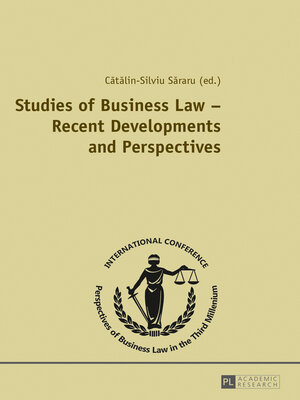 cover image of Studies of Business Law – Recent Developments and Perspectives